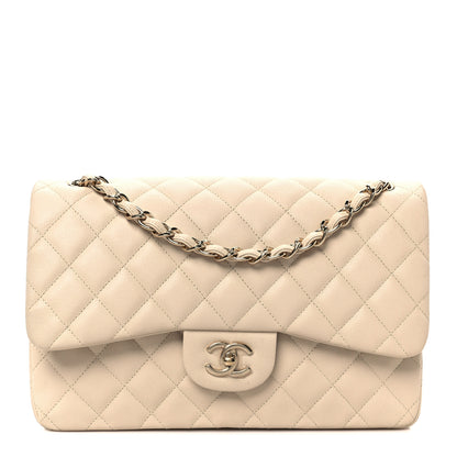 Chanel Caviar Quilted Jumbo Double Flap Light Beige 1 of 11