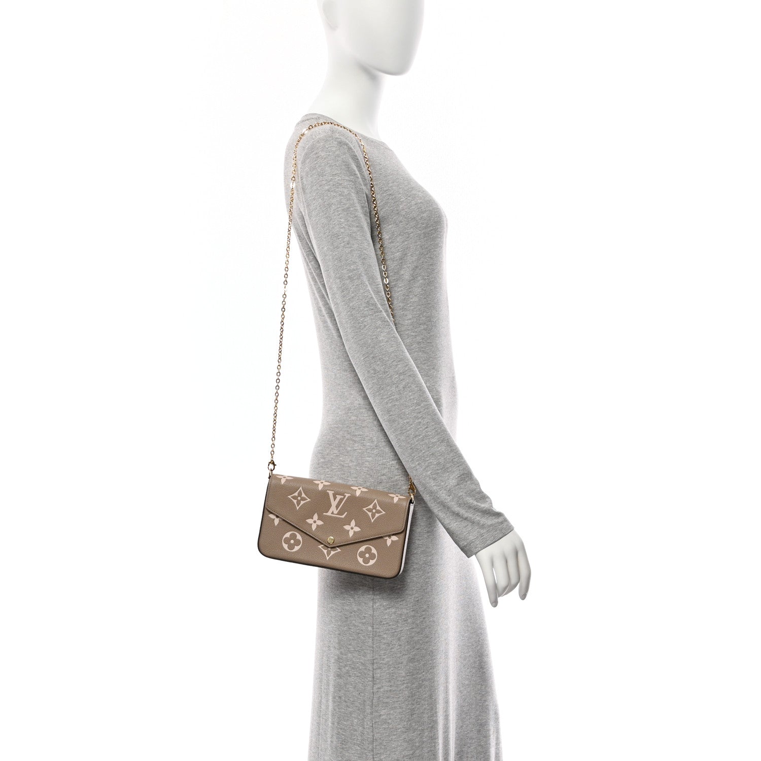 Louis Vuitton Empreinte Monogram Giant Felicie Pochette Tourterelle Creme 2 of 10