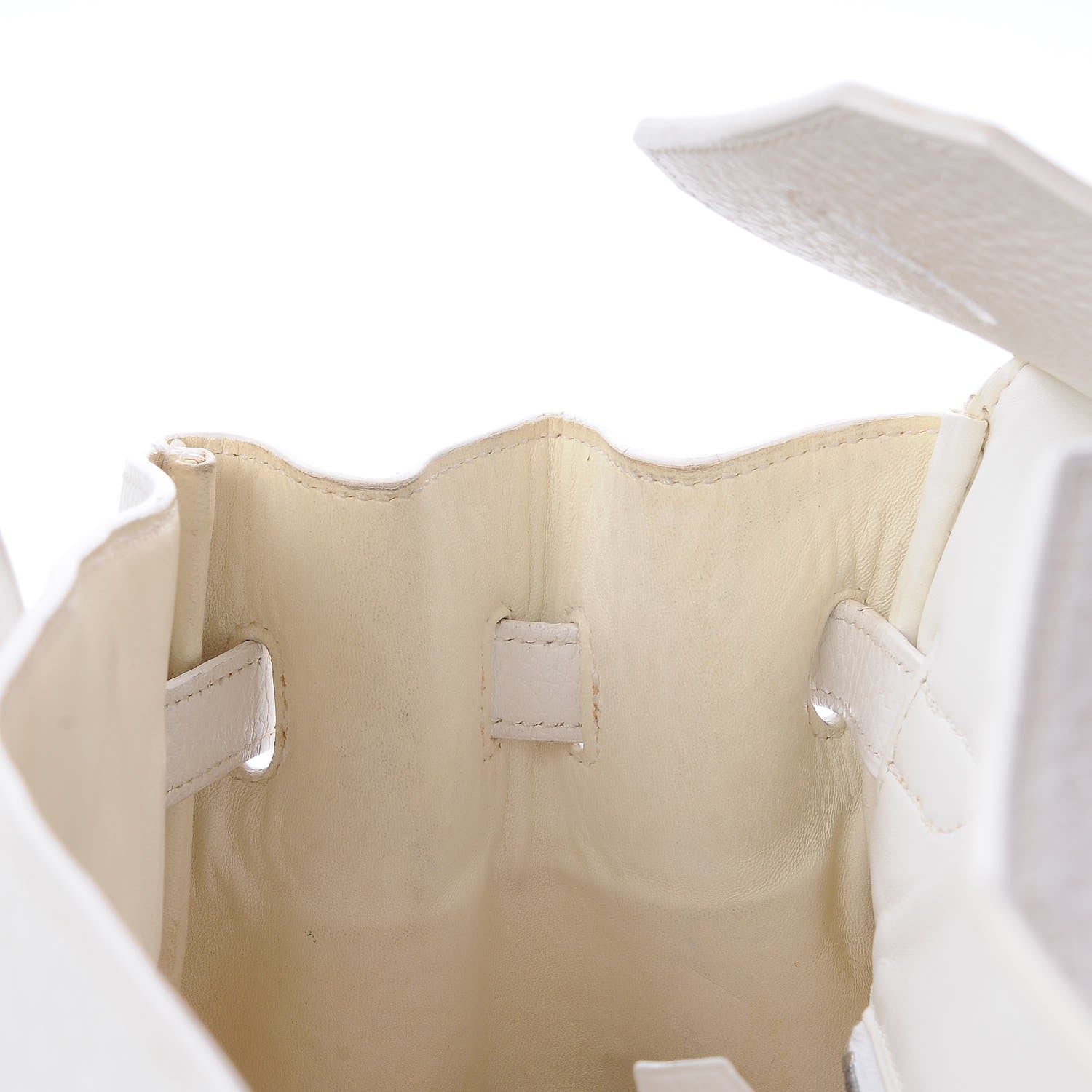 Hermes Toile Taurillon Clemence Birkin 35 White 30 of 41
