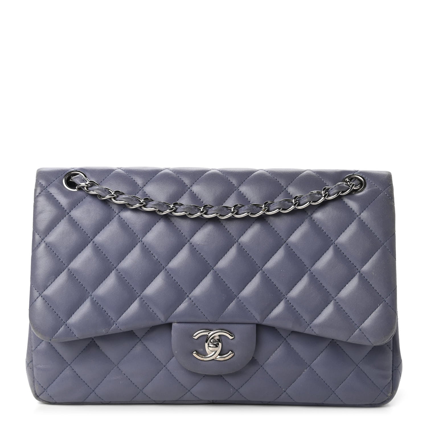 Chanel Lambskin Quilted Jumbo Double Flap Light Purple 1 of 12