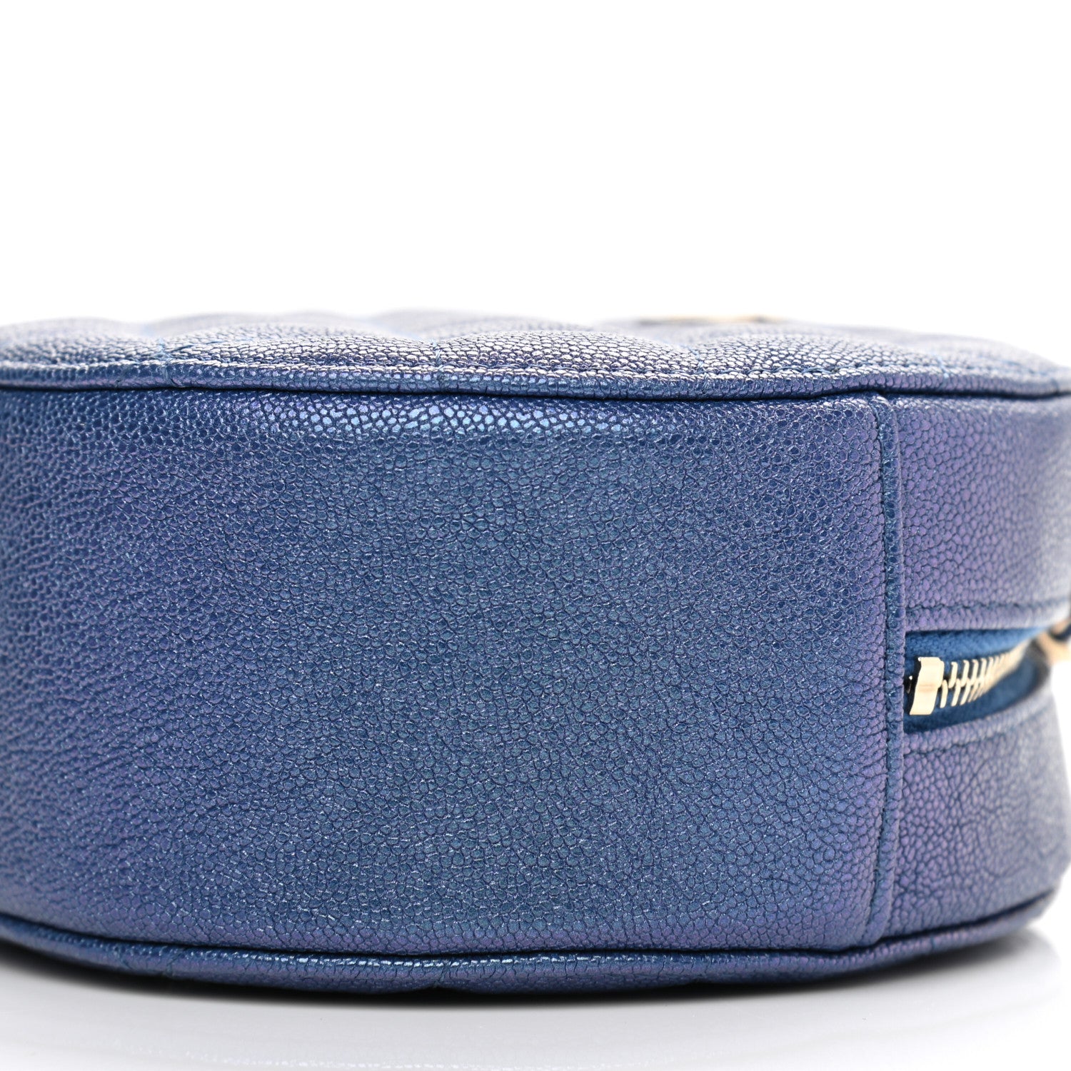 Chanel Iridescent Caviar Quilted Round Clutch With Chain Blue 10 of 11