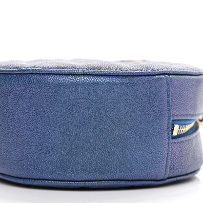Chanel Iridescent Caviar Quilted Round Clutch With Chain Blue 10 of 11