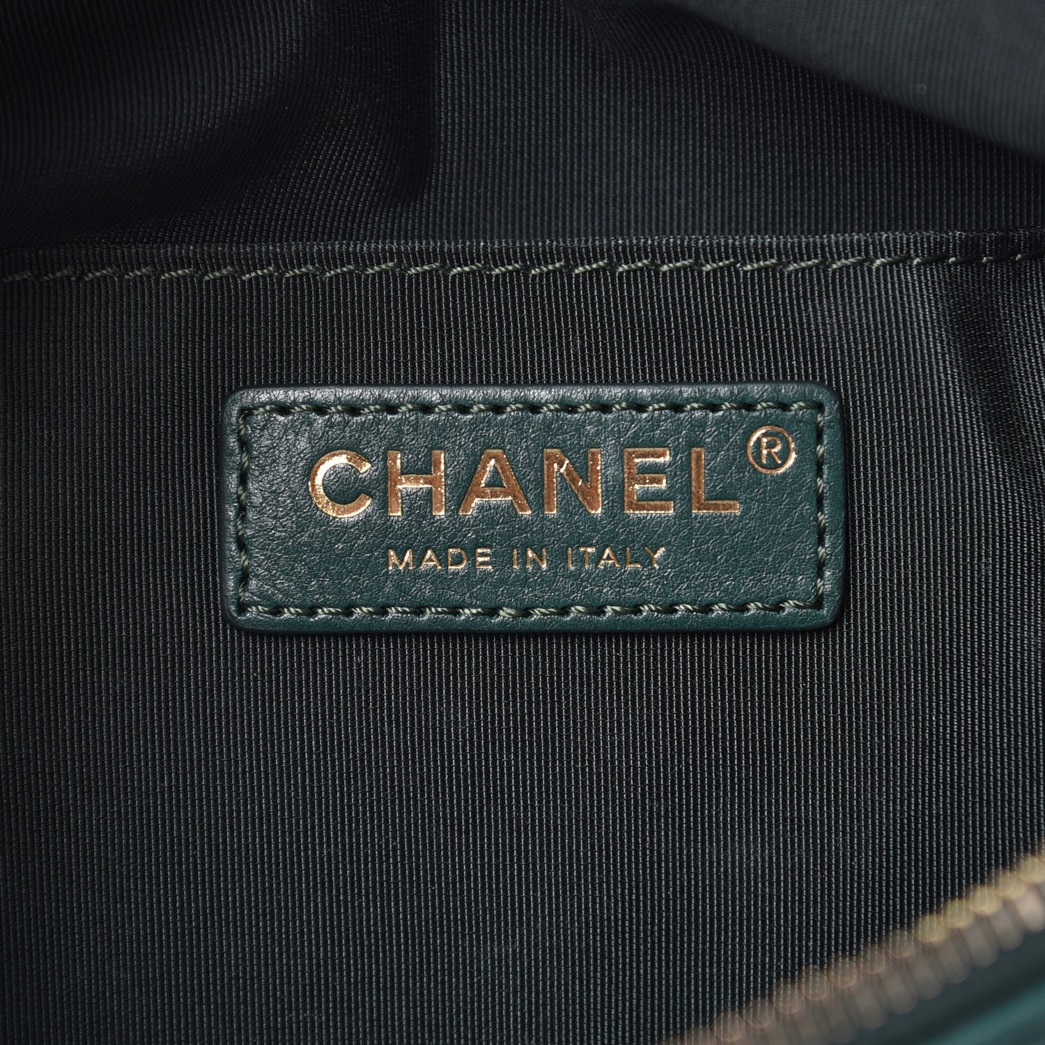 Chanel Calfskin Quilted Banane Waist Bag Fanny Pack Dark Green 6 of 7