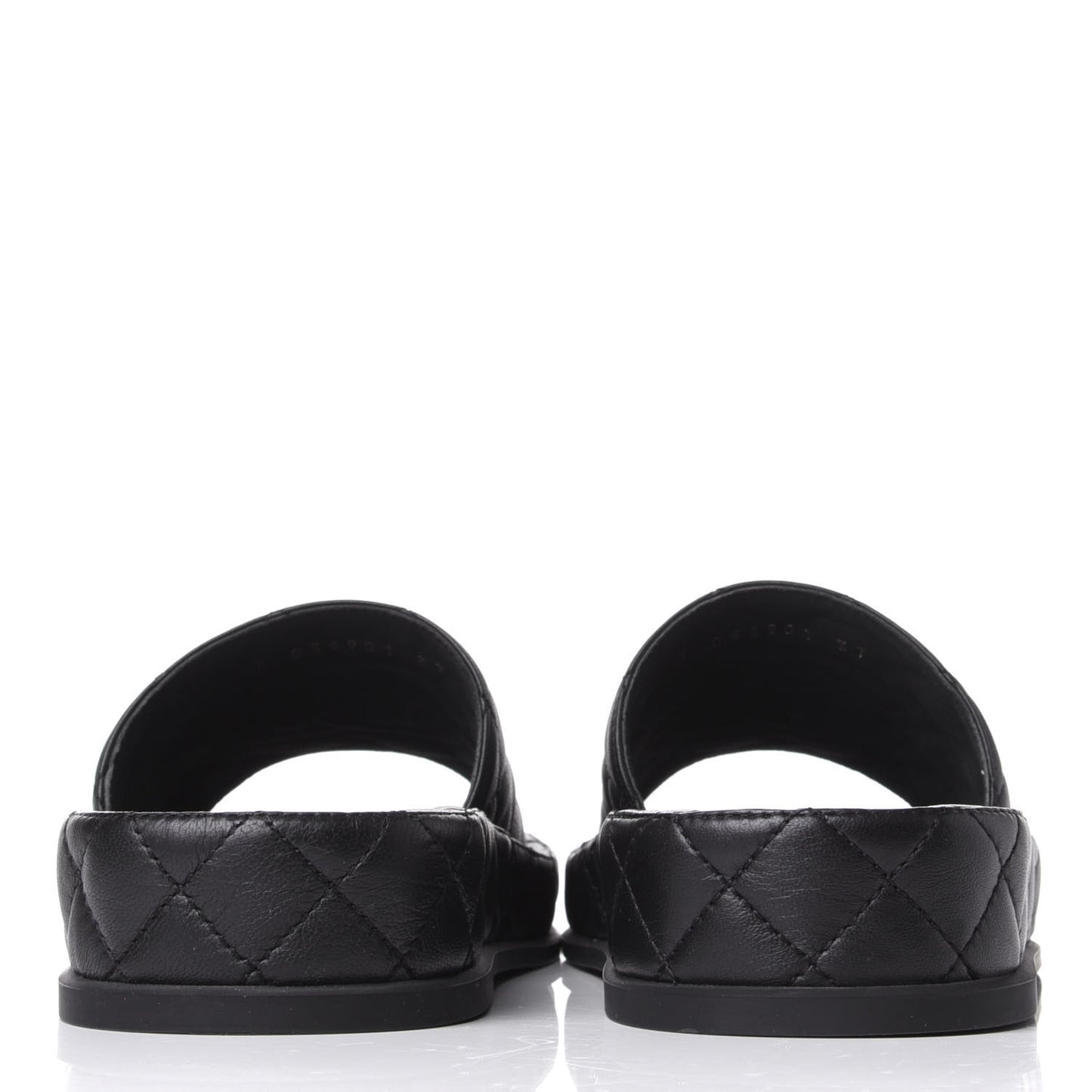 Lambskin Quilted CC Mules Sandals 37 Black