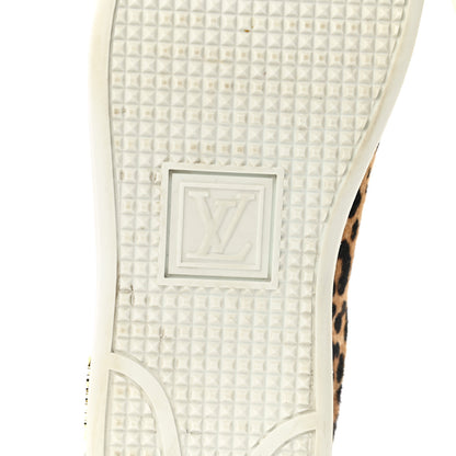 Louis Vuitton Calfskin Pony Hair Leopard Monogram Frontrow Sneakers 38 6 of 13
