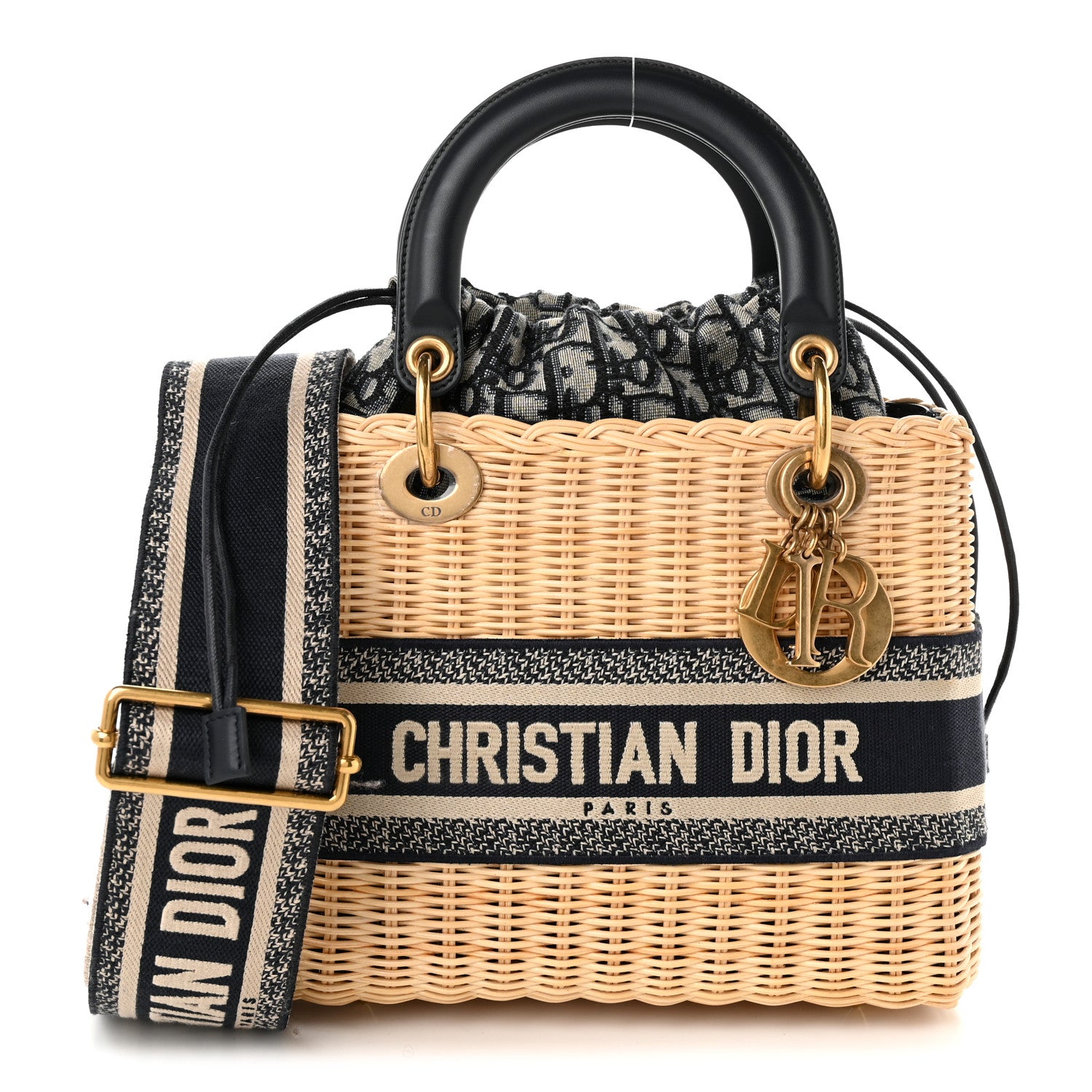 Christian Dior Wicker Oblique Medium Lady Dior Bag Blue 1 of 10