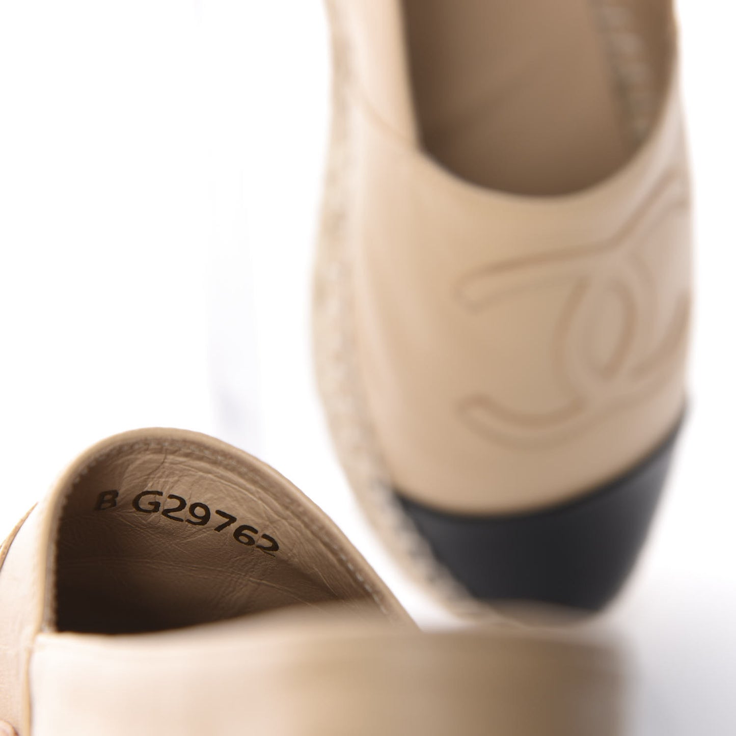 Lambskin CC Espadrilles 37 Beige Black