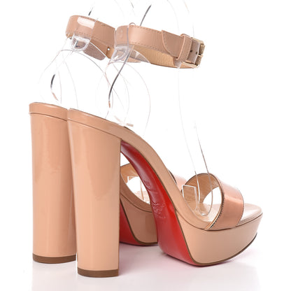 Christian Louboutin Metallic Patent PVC Cherrysandal 140 Platform Sandals 36.5 Doudou 4 of 10