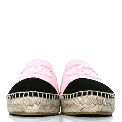 Chanel Denim Toile CC Espadrilles 38 Pink Black 2 of 4