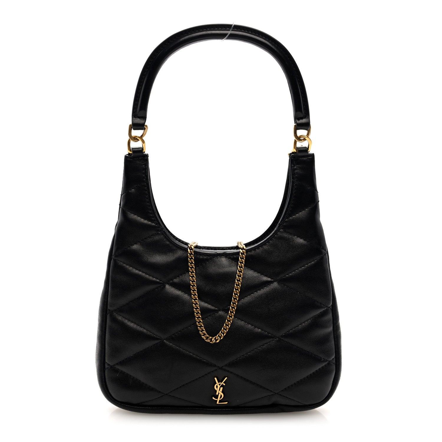 Saint Laurent Lambskin Quilted Monogram Sade Hobo Black 1 of 9
