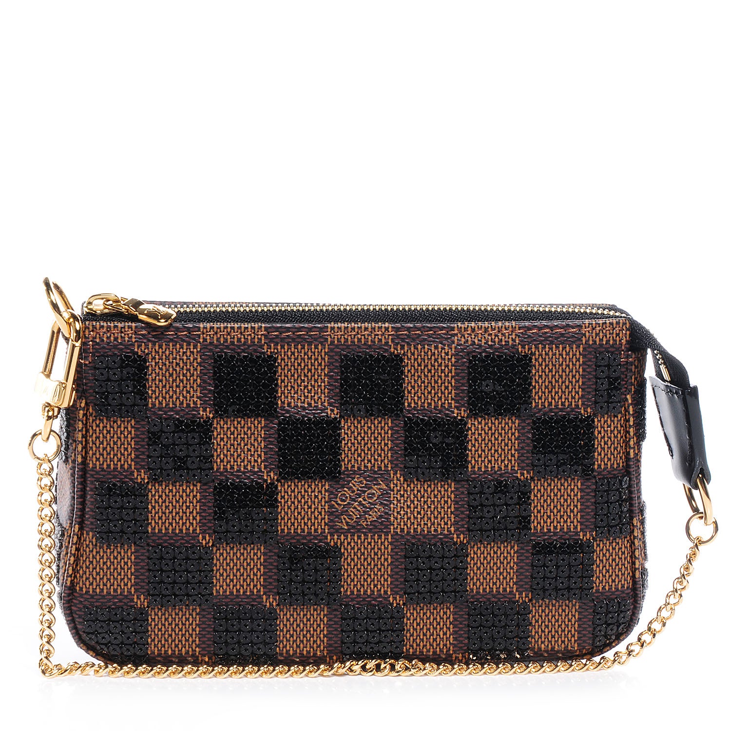 Louis Vuitton Damier Paillettes Mini Pochette Accessories Black 1 of 9