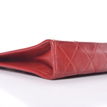 Chanel Lambskin Quilted CC Clutch Red 13 of 16