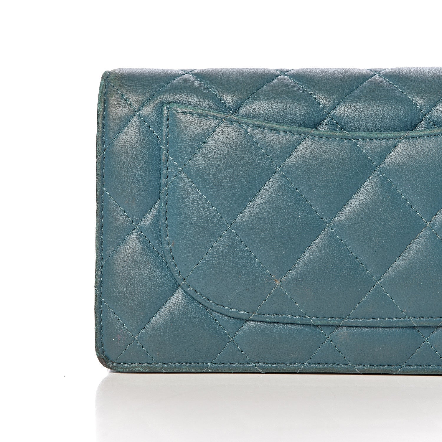 Chanel Lambskin Quilted Yen Wallet Blue 11 of 22