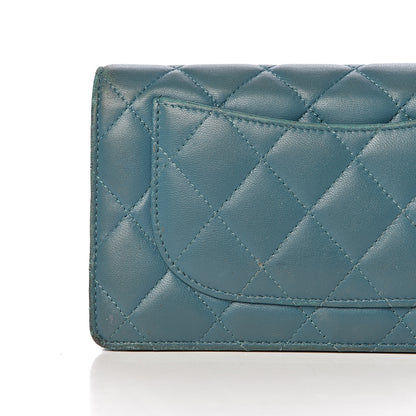 Chanel Lambskin Quilted Yen Wallet Blue 11 of 22