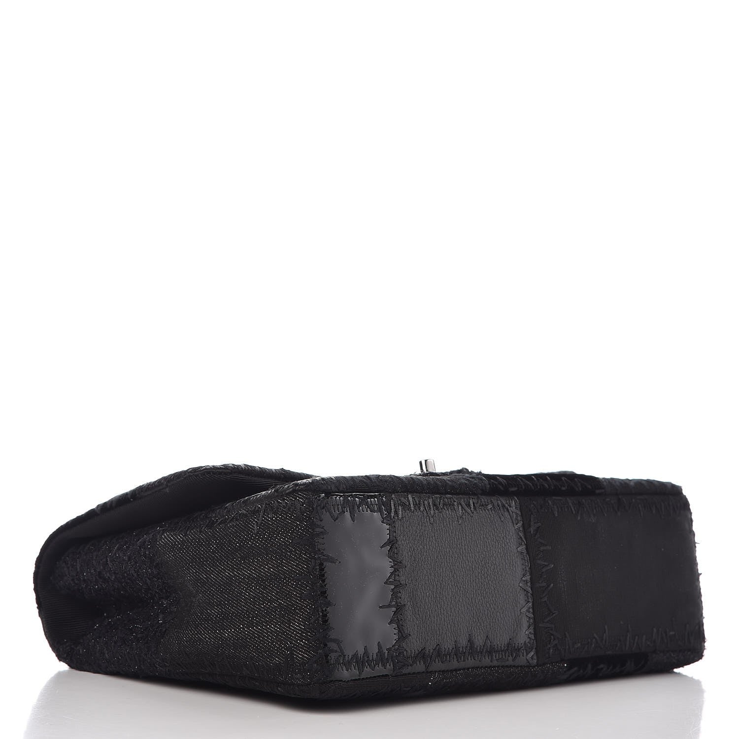 Chanel Tweed Patchwork Jumbo Single Flap Black 5 of 8