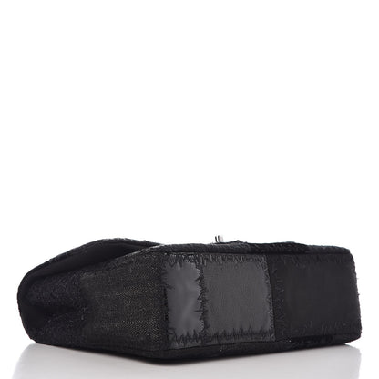 Chanel Tweed Patchwork Jumbo Single Flap Black 5 of 8