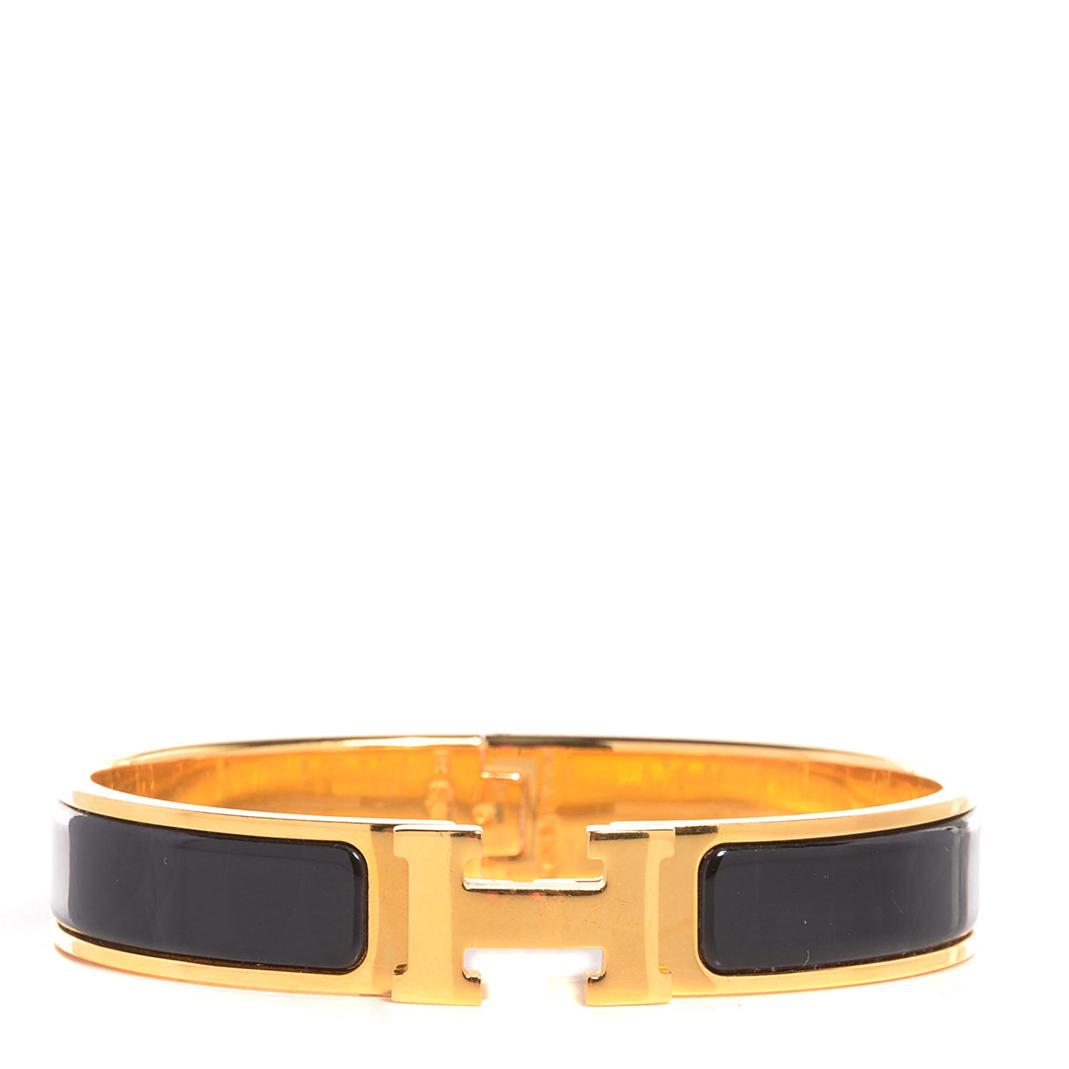 Hermes Enamel Narrow Clic Clac H Bracelet PM Black 1 of 5