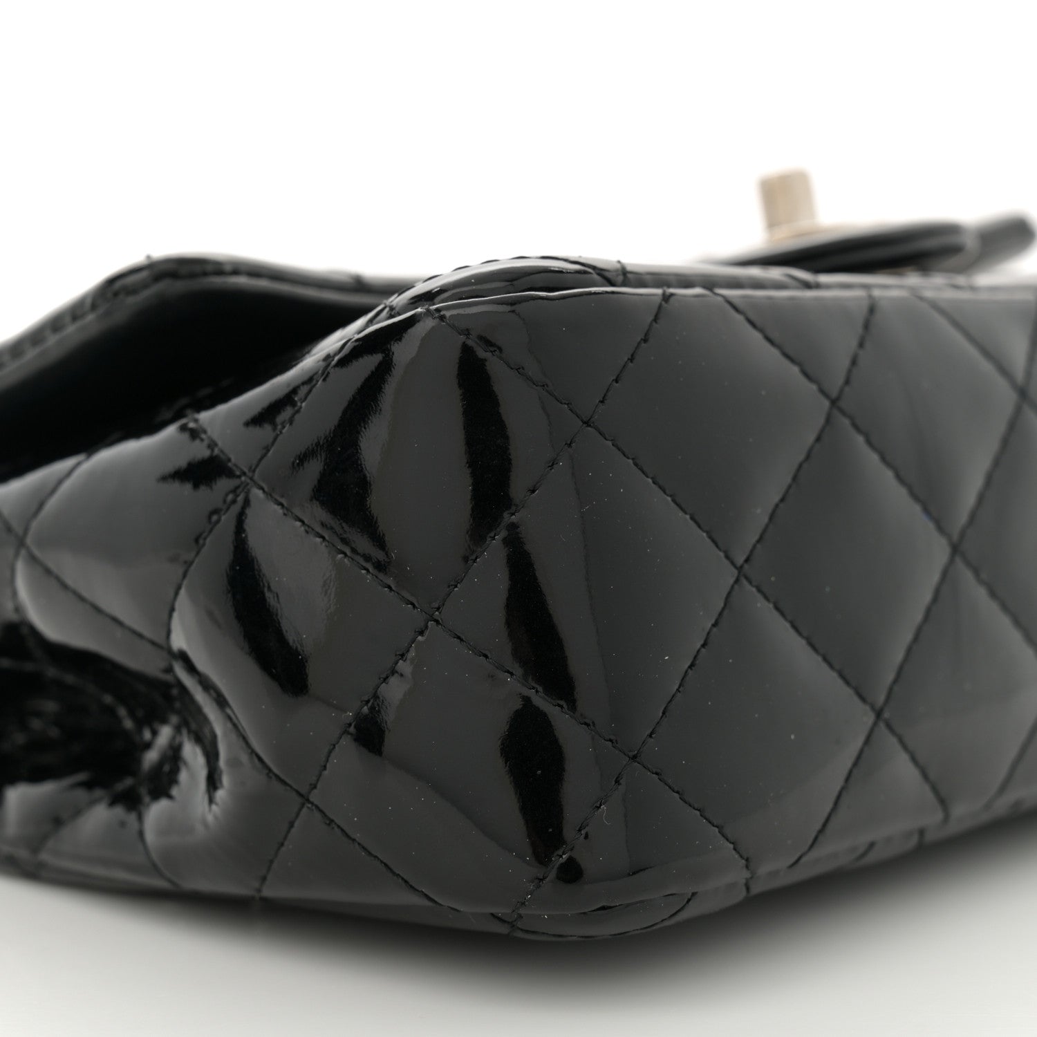 Chanel Patent Calfskin Quilted Mini Rectangular Flap Black 9 of 14