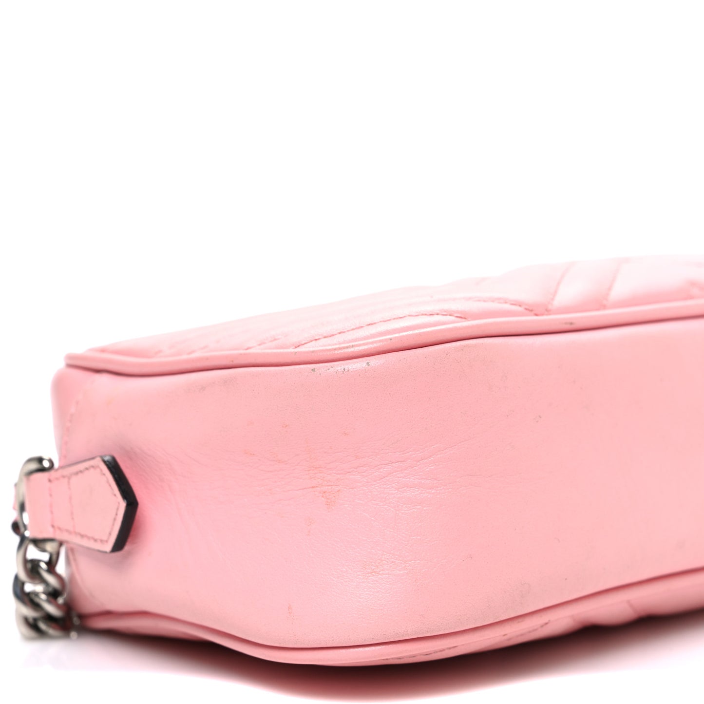 Calfskin Matelasse Small GG Marmont Chain Shoulder Bag Wild Rose