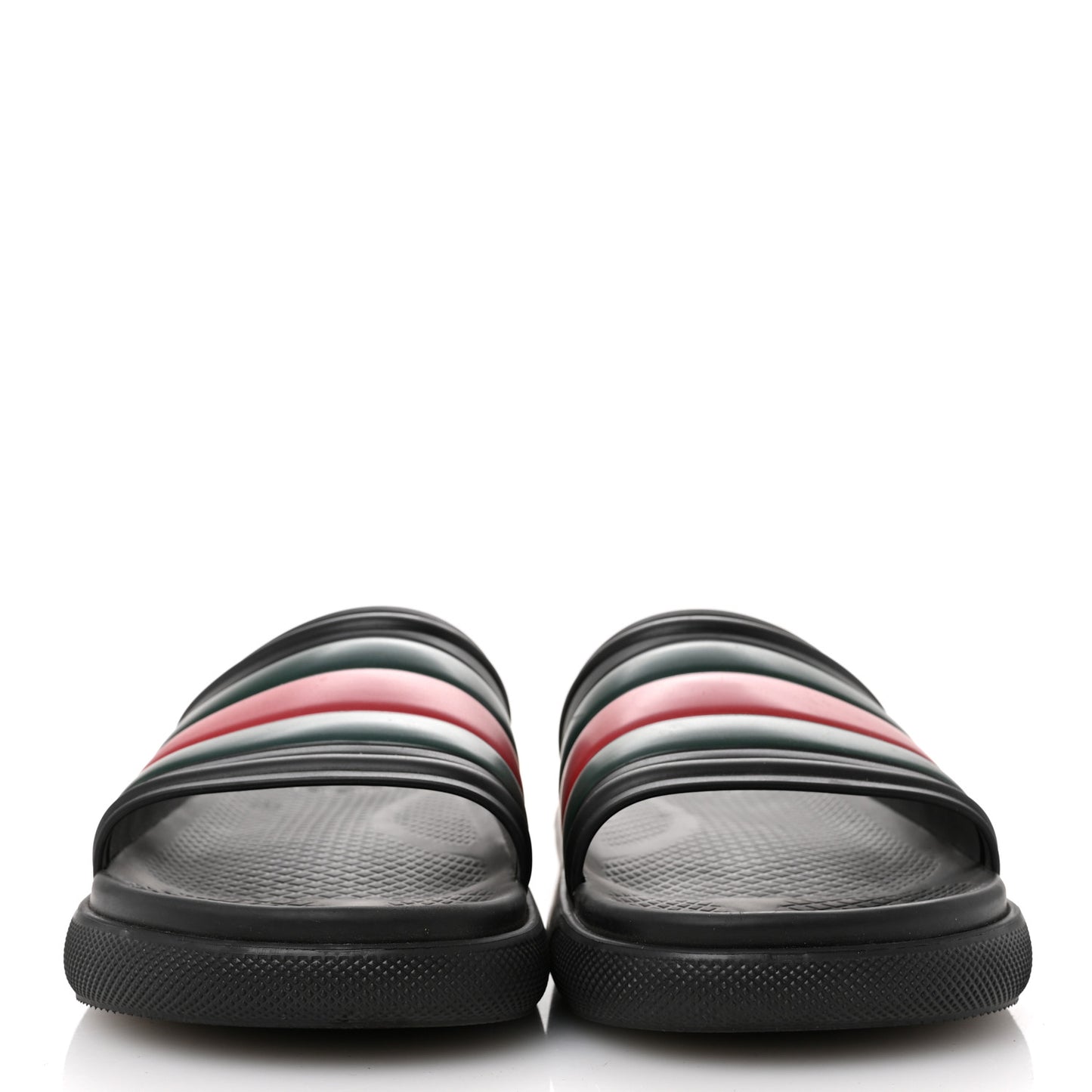 Rubber Web Mens Slide Sandals 9 Black Green Red