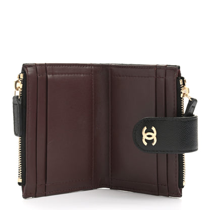 Chanel Caviar Quilted Compact Zipped Pocket Wallet Black 5 of 7