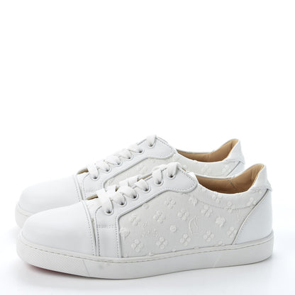Christian Louboutin Patent Calfskin Embroidered Womens Vieira Flat Sneakers 38.5 White 2 of 10