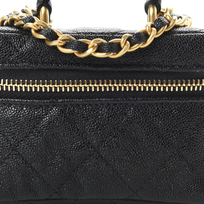 Chanel Caviar Quilted Mini Top Handle Vanity With Chain Black 8 of 11