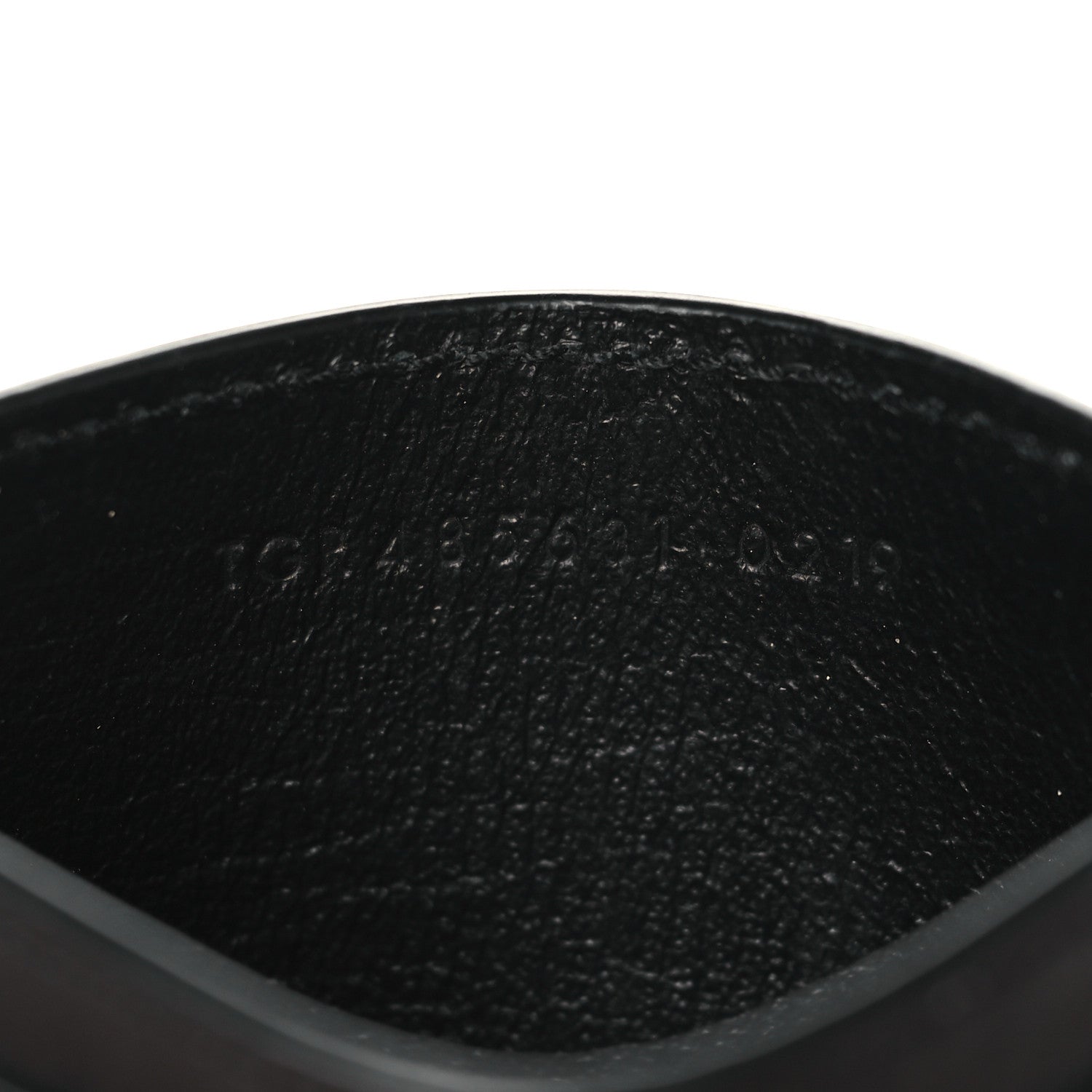 Saint Laurent Calfskin Crocodile Embossed Monogram Credit Card Case Black 7 of 8