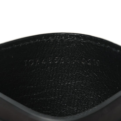 Saint Laurent Calfskin Crocodile Embossed Monogram Credit Card Case Black 7 of 8