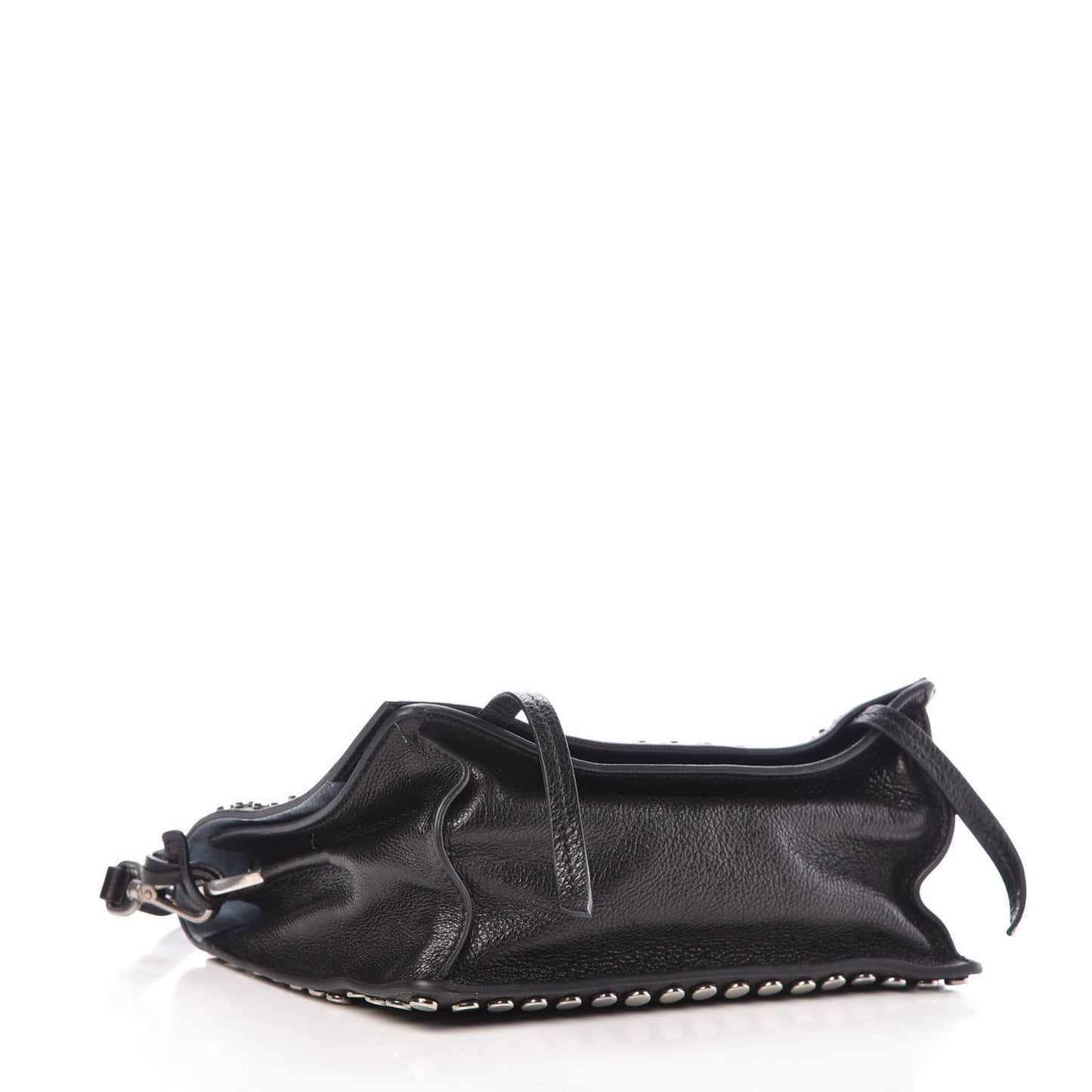 Glace Calfskin Studded Etiquette Flap Black