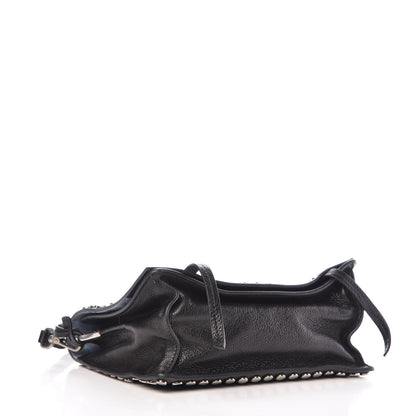 Prada Glace Calfskin Studded Etiquette Flap Black 5 of 10