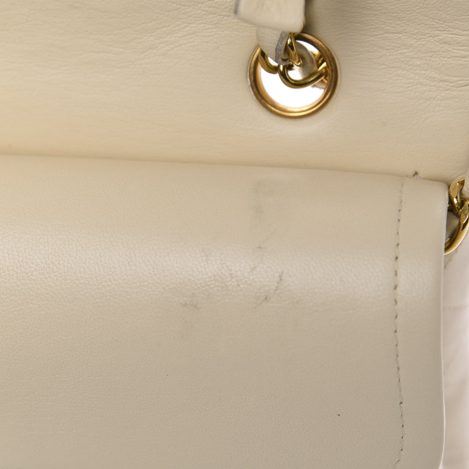 Chanel Lambskin Quilted Medium Double Flap Beige 13 of 15