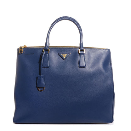 Prada Saffiano Lux Extra Large Galleria Double Zip Tote Bluette 1 of 10
