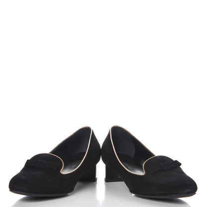 Louis Vuitton Suede Uniformes Bow Pumps 36.5 Black 5 of 10