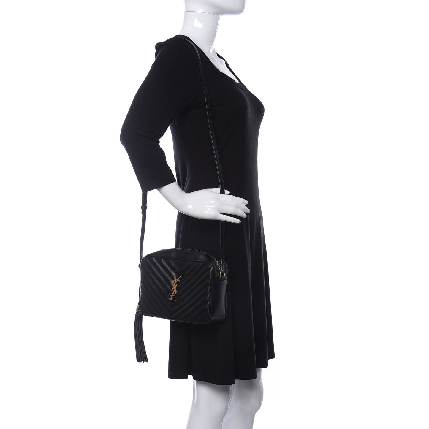 Calfskin Matelasse Monogram Lou Camera Bag Black