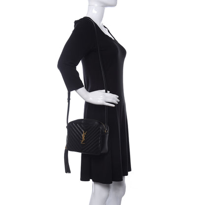Saint Laurent Calfskin Matelasse Monogram Lou Camera Bag Black 2 of 14