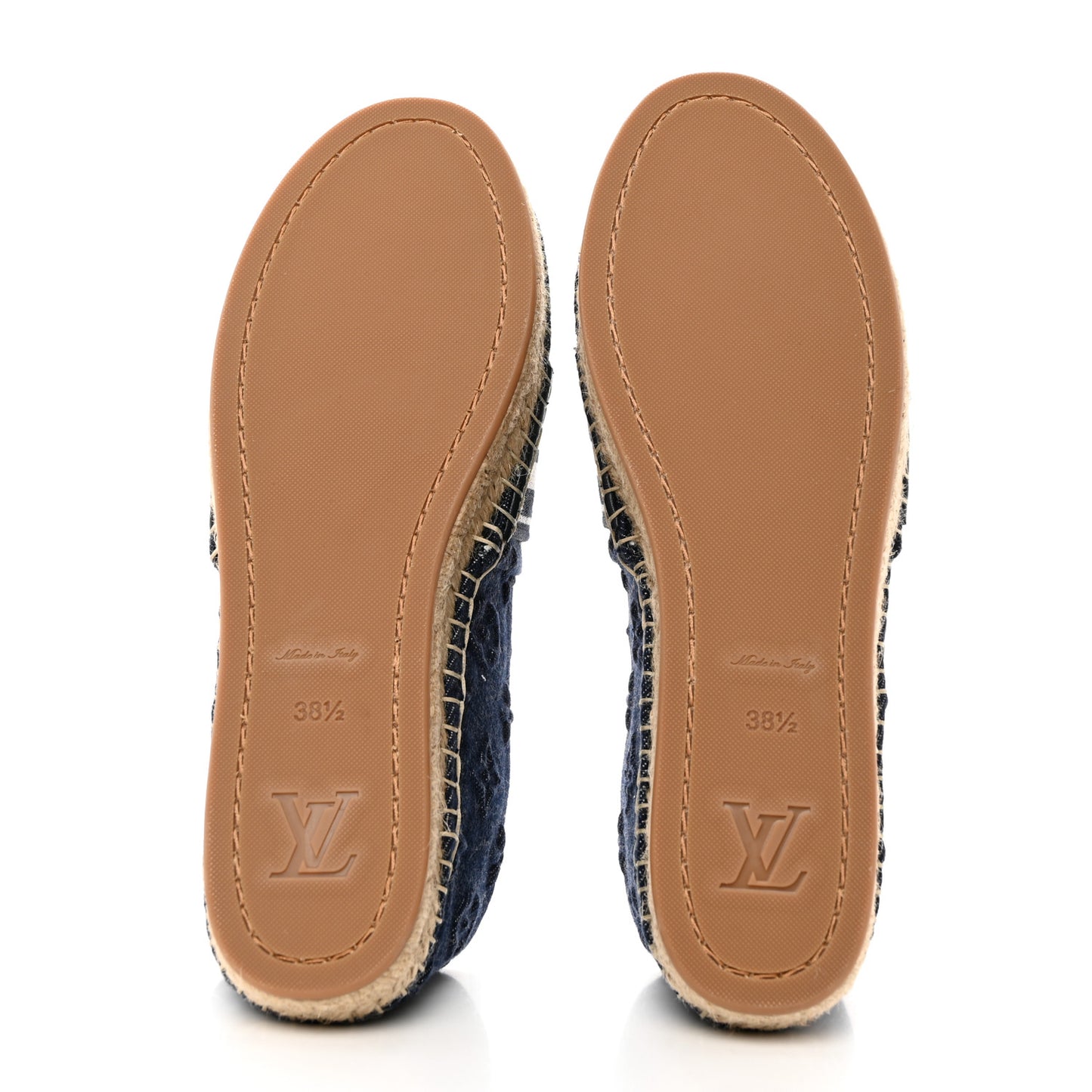 LOUIS VUITTON Denim Starboard Espadrille Flats 38.5 Blue