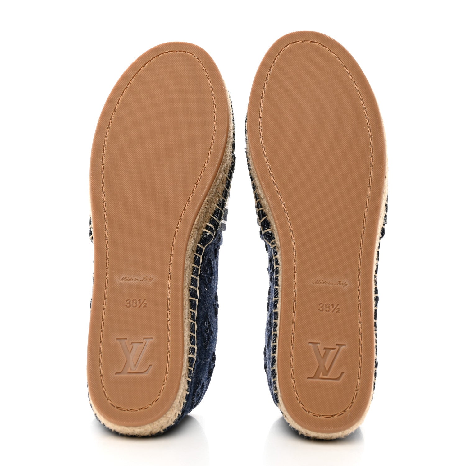 Louis Vuitton LOUIS VUITTON Denim Starboard Espadrille Flats 38.5 Blue 5 of 9
