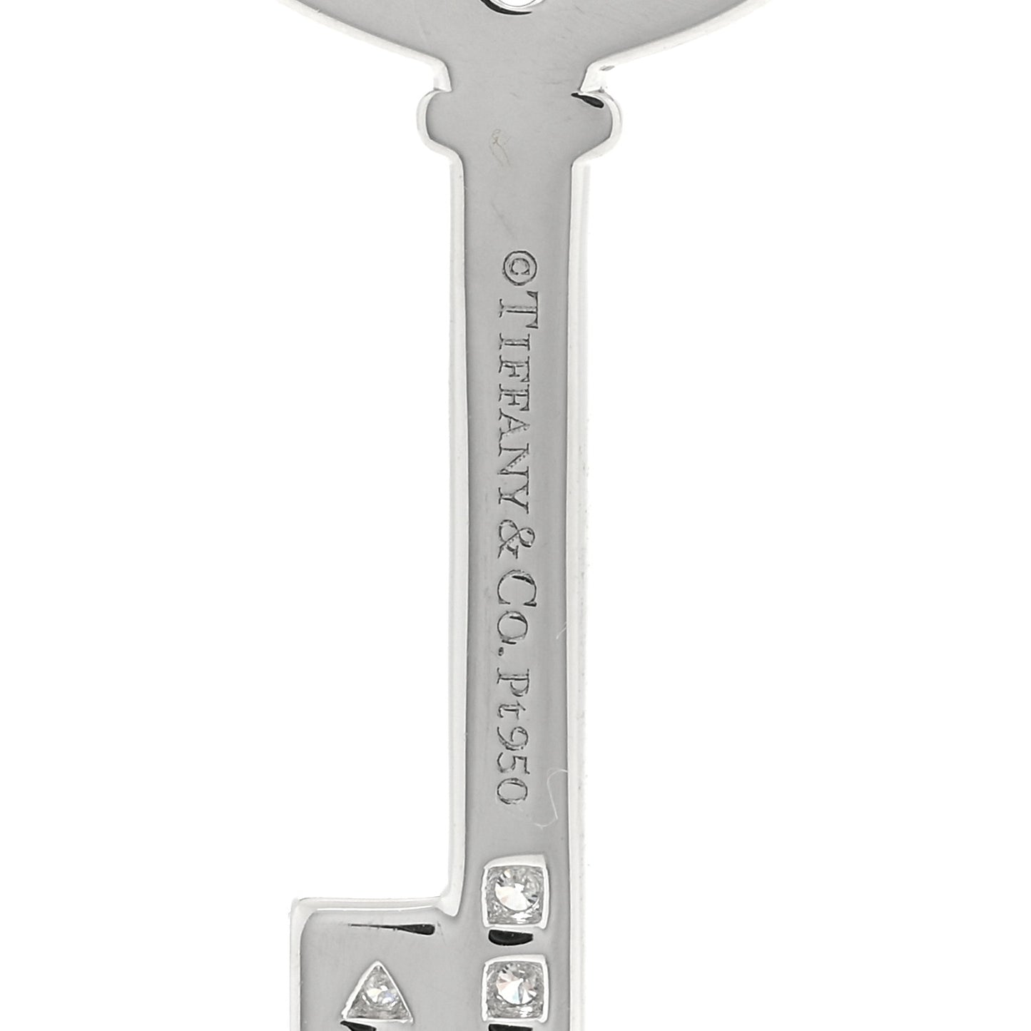 Platinum Diamond Victoria Round Key Pendant