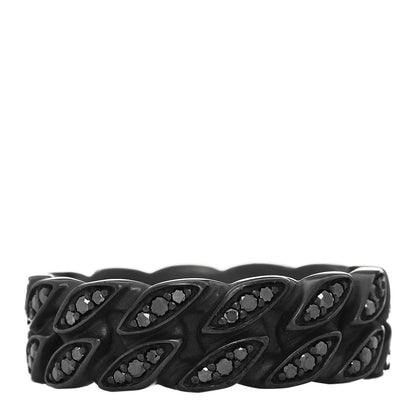 David Yurman Titanium Black Diamond 8mm Curb Chain Ring 68 12.25 3 of 4