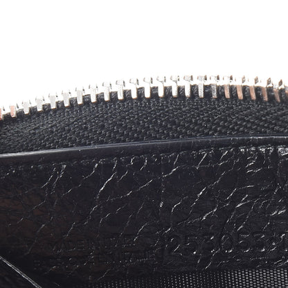 Balenciaga Agneau Giant 12 Silver Hardware Continental Zip Around Wallet Black 7 of 11