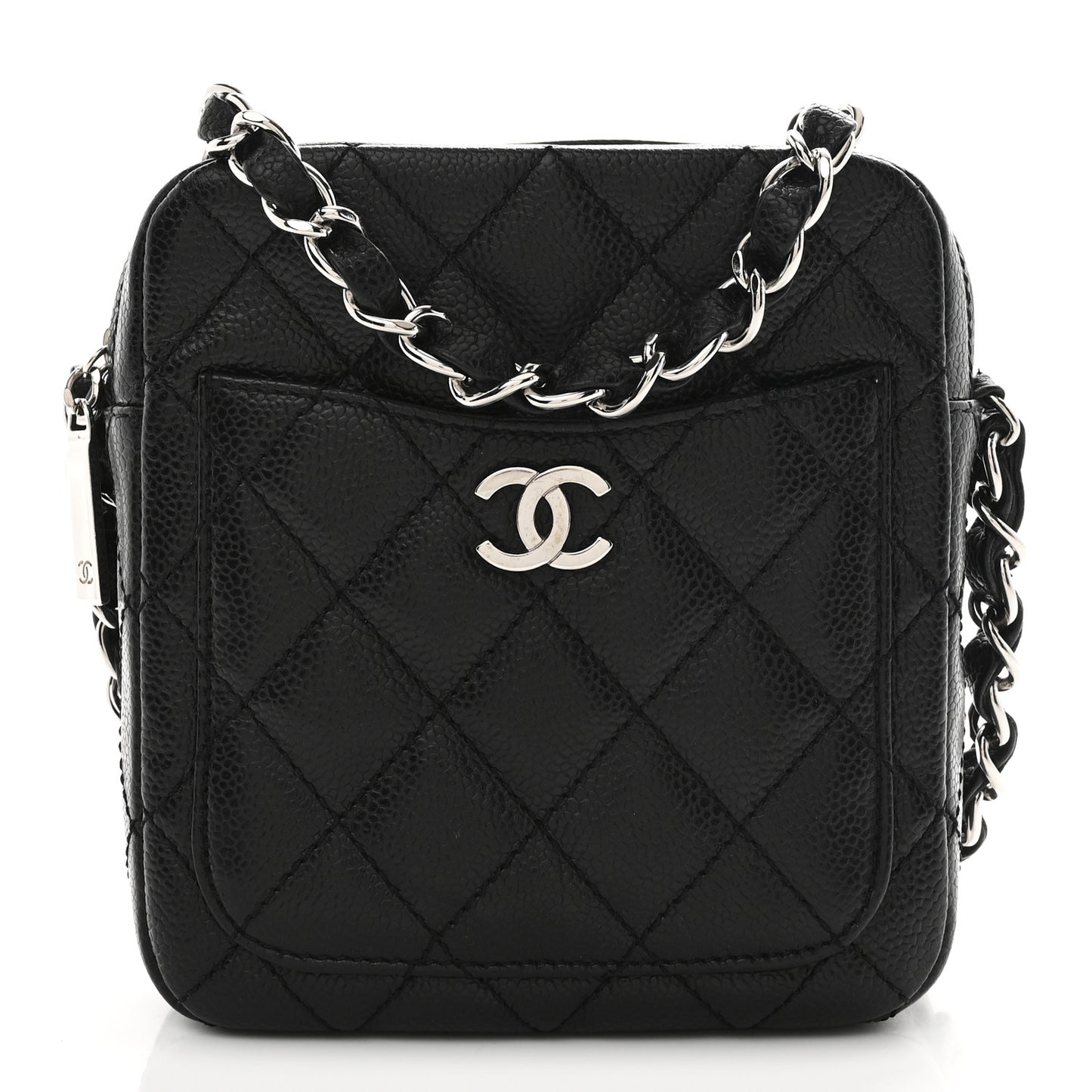 Caviar Quilted Camera Case Crossbody Bag Black