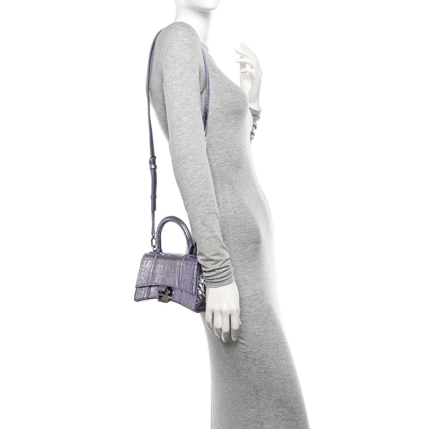 Christian Dior Metallic Snakeskin Cannage Mini Lady Dior Silver 2 of 10