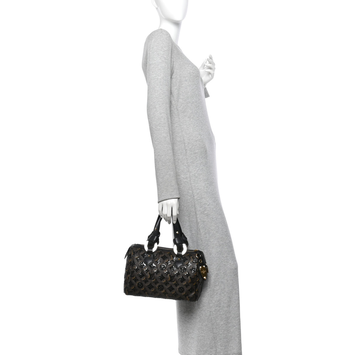 Louis Vuitton Monogram Sequins Eclipse Speedy 28 Black 2 of 9