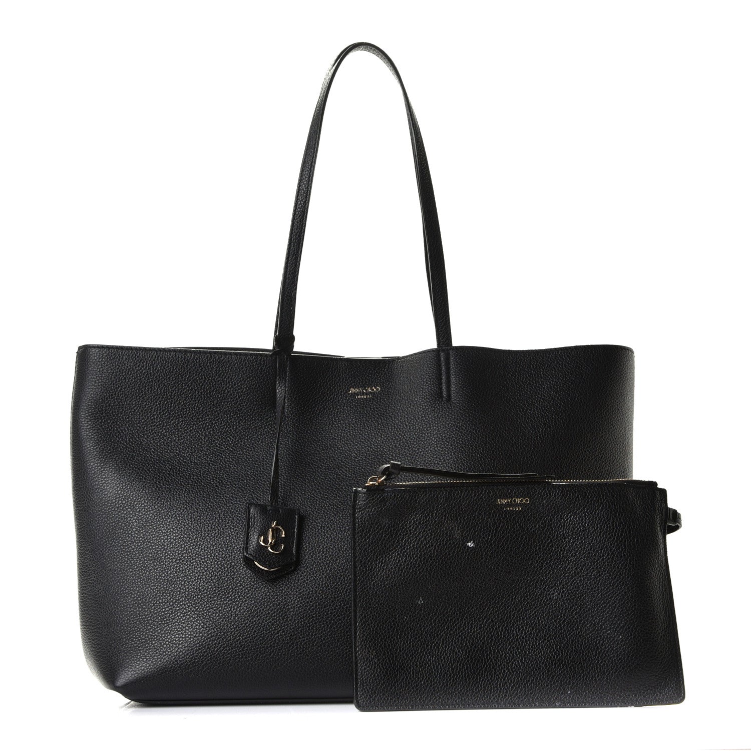 Jimmy Choo Grainy Calfskin Nine2Five East West Tote Black 2 of 14