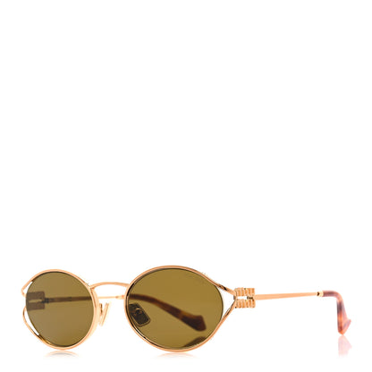Miu Miu Metal Oval Sunglasses SMU52Y Tortoise Loden 1 of 8