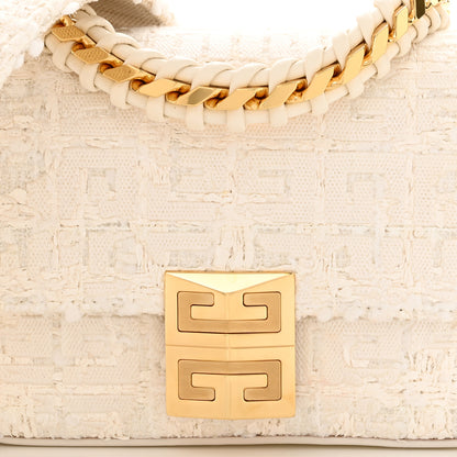 Givenchy Tweed Embroidered Small 4G Woven Chain Crossbody Ivory 6 of 8