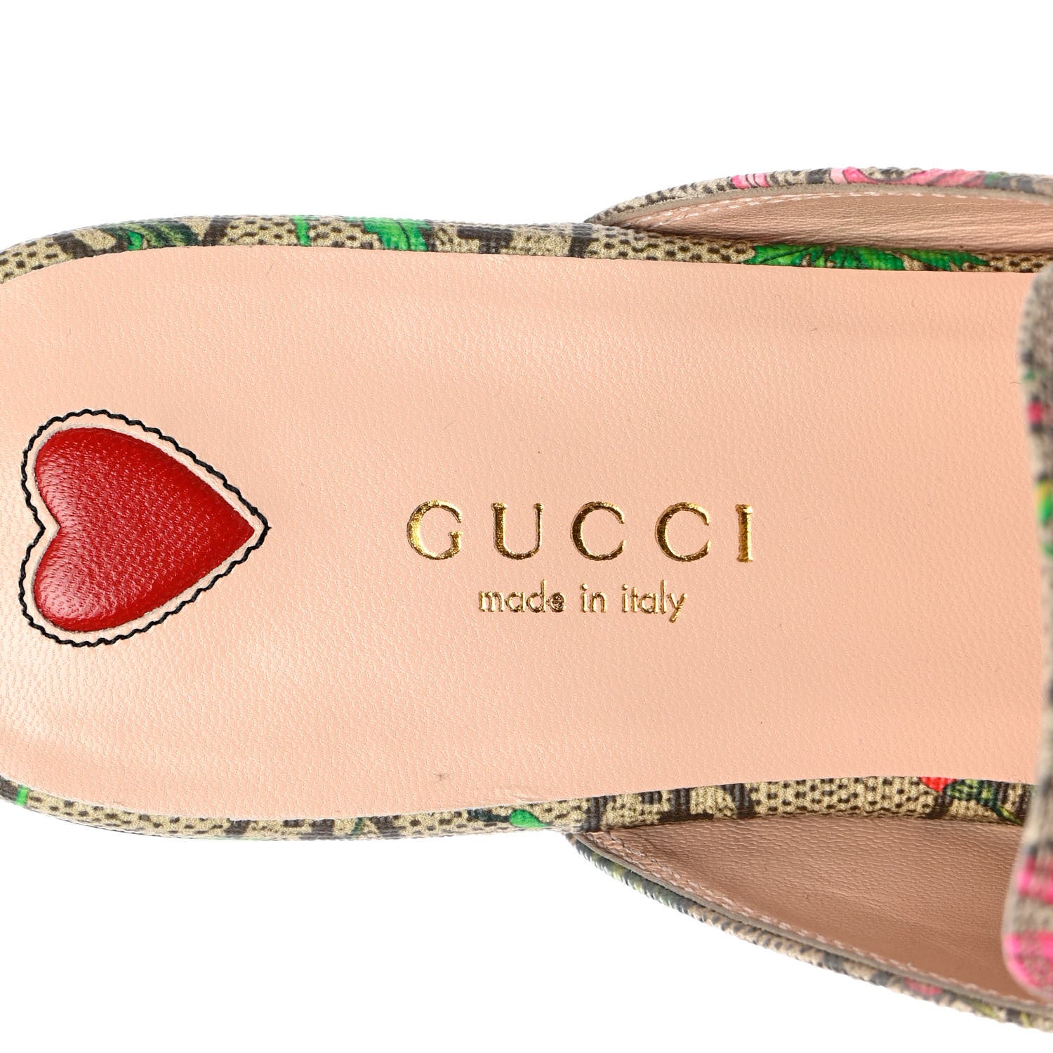 Gucci GG Supreme Monogram Flora Womens Princetown Slippers 37.5 Beige Ebony Multicolor Rosso 12 of 16
