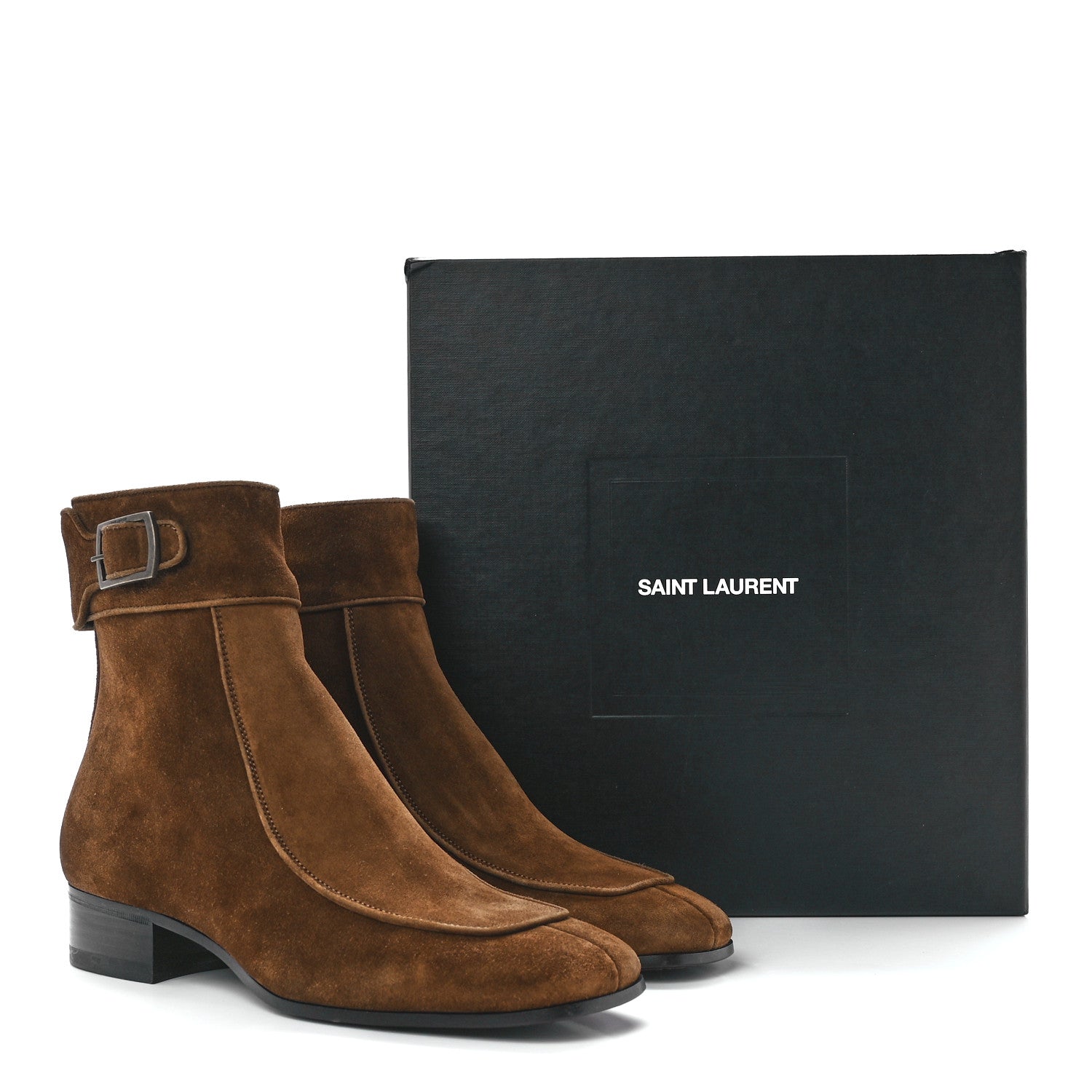 Saint Laurent Suede Otterproof Miles 30 Buckle Boots 41 Land 9 of 9