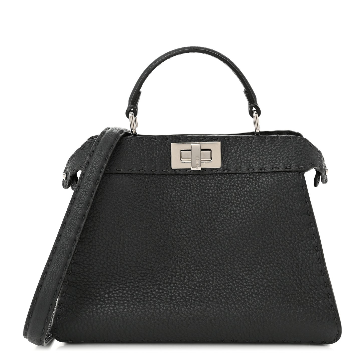 Cuoio Romano Selleria Chamois Small Peekaboo I SEE U Satchel Asfalto Camelia